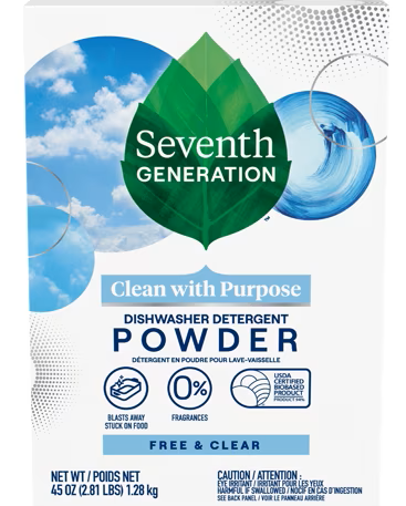 Auto Dishwasher Detergent Powder, Free & Clear