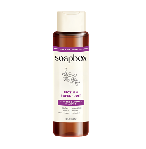 Soapbox Shampoo, Biotin & Superfruit, 16oz