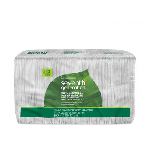 100% 環保再生紙巾 - 白色，250片 100% Recycled Napkins - White 250 pieces
